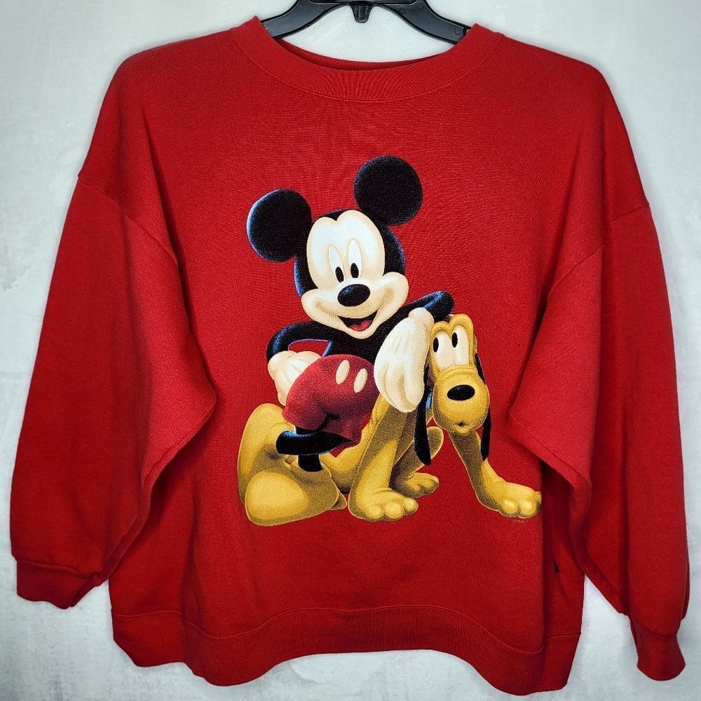 Vintage Mickey Unlimited Disney Red‎ Mickey Mouse Sweatshirt Size L/XL